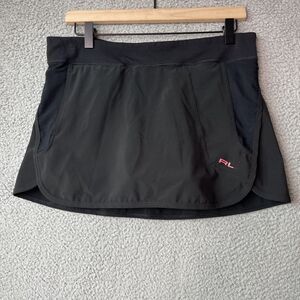 Ralph Lauren RLX Skort Medium Mesh Insert Pockets Slit Pull On Golf Tennis Black